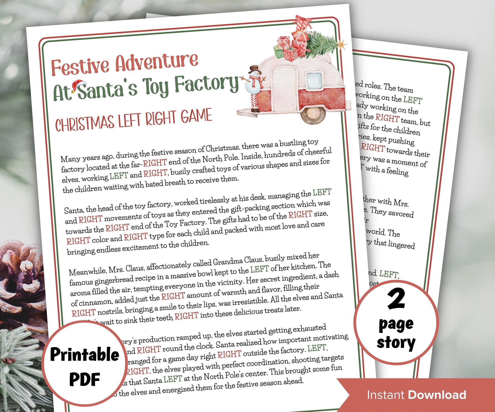 Printable Christmas Left Right game, pass the present, pass the gift, Christmas gift activity, holiday game, Xmas school game, classroom – The Hustling Cat Lady for Free Printable Christmas Left Right Game Printable