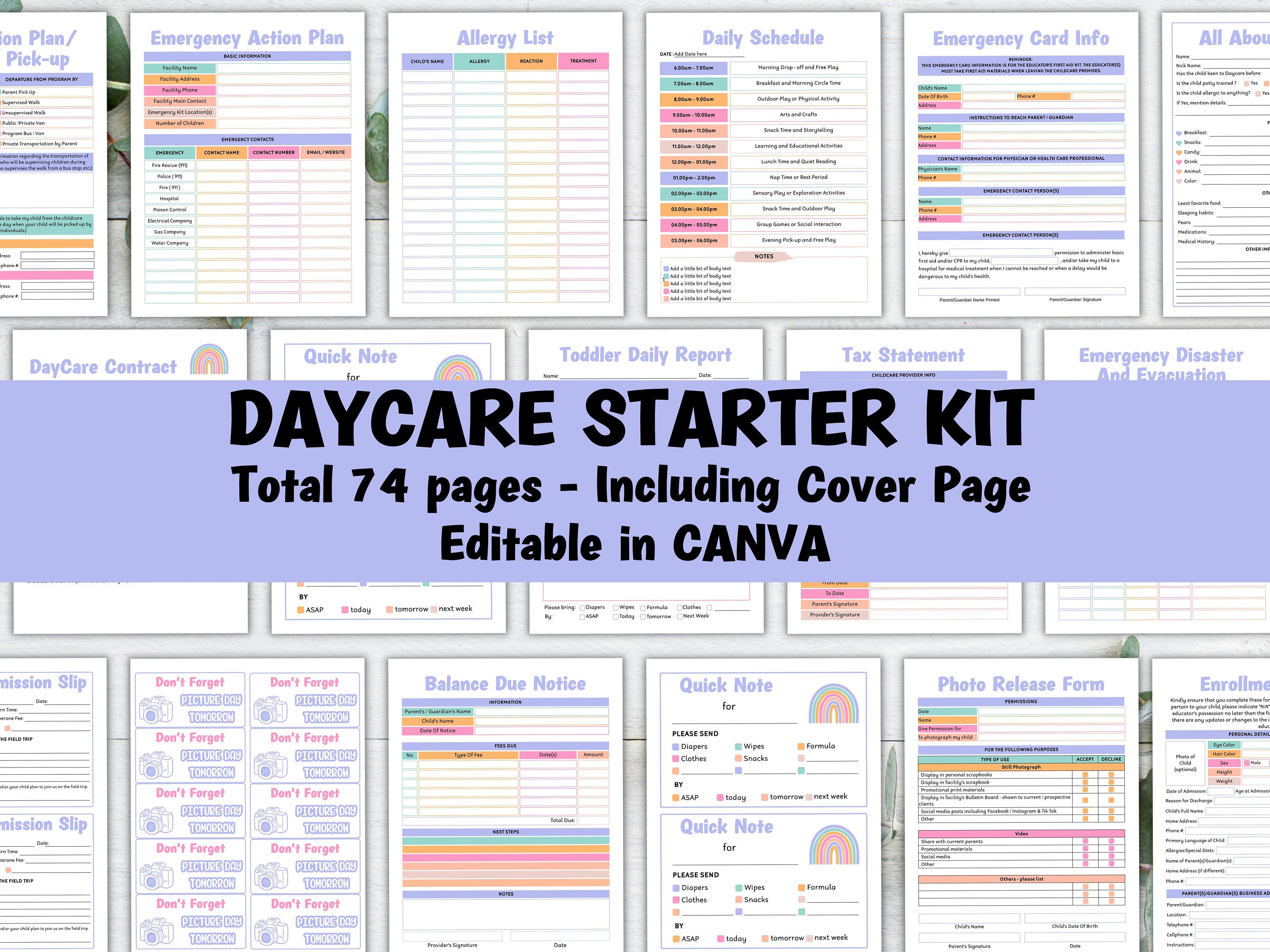 Opening a Daycare, Daycare Starter Kit, Forms Bundle, Childcare forms, Inhome daycare paperwork, preschool forms, daycare handbook, provider