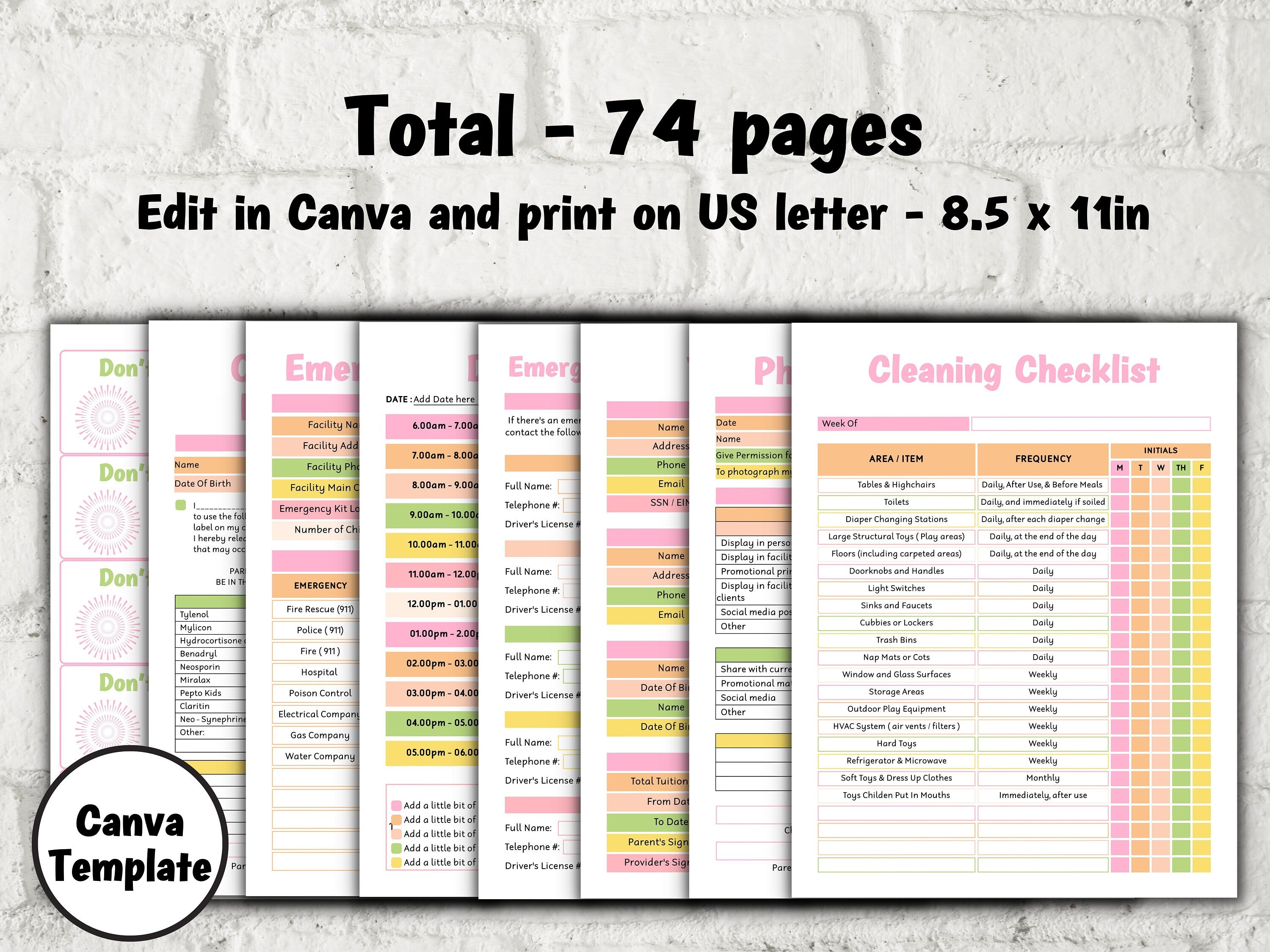 Daycare Handbook, Opening a Daycare, Daycare Starter Kit, Forms Bundle, Childcare forms, Inhome daycare paperwork, preschool forms, provider