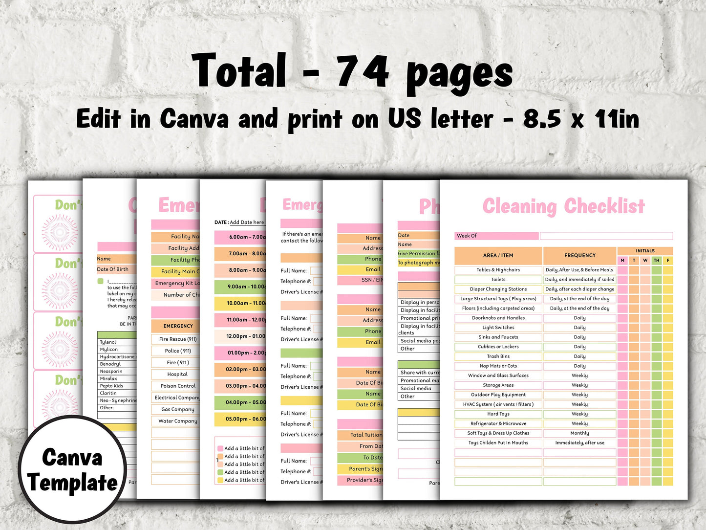 Daycare Handbook, Opening a Daycare, Daycare Starter Kit, Forms Bundle, Childcare forms, Inhome daycare paperwork, preschool forms, provider