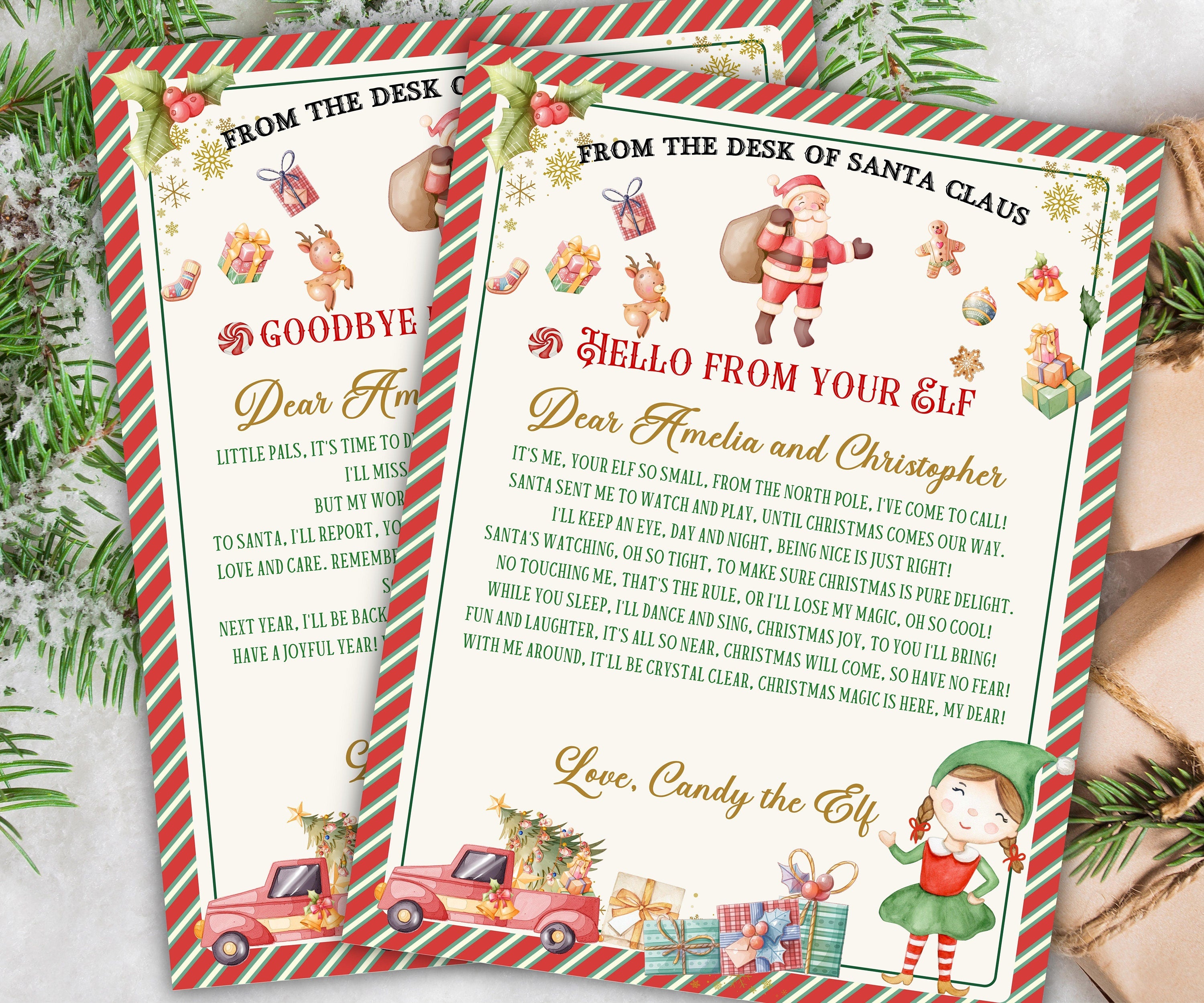 Elf Arrival | Elf Accessories | Elf Kit | From the Desk off Santa Claus | Elf Box | Elf Props| Elf Antics I Elf Arrival Letter I Elf arrive-Christmas -TheHustlingCatLady-Templates