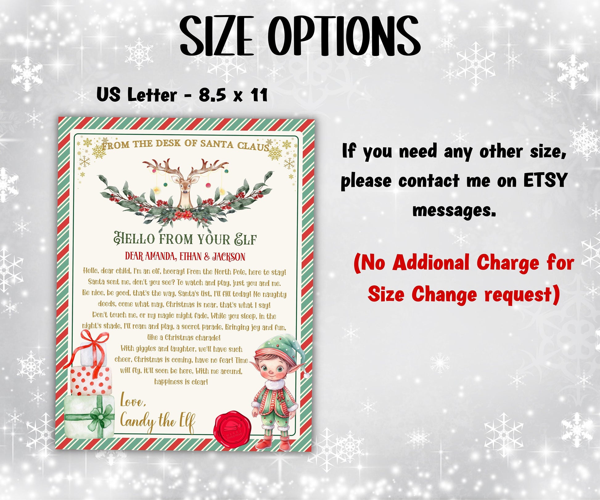 Editable Hello from elf, Elf Arrival letter, I'm back letter, from elf, Christmas elf letter, to kids, from elf, I'm back elf letter-Christmas -TheHustlingCatLady-Templates