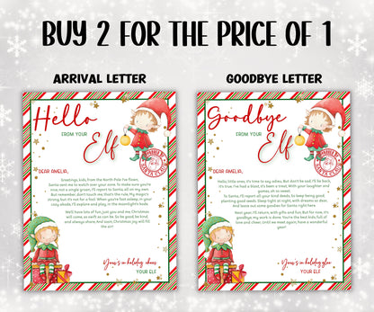 Goodbye Elf Arrival | 30 Days Of Christmas | Elf Postcard | Elf Antics | Pre-Planned Elf Props | elf arrival letter I elf return letter-Christmas -TheHustlingCatLady-Templates