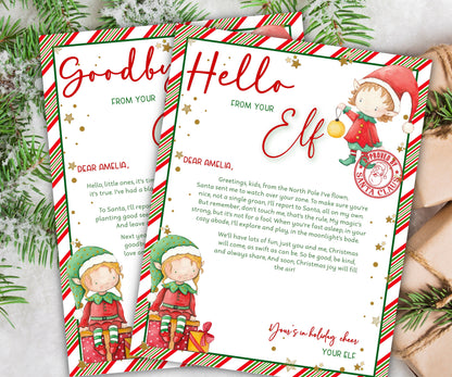 Goodbye Elf Arrival | 30 Days Of Christmas | Elf Postcard | Elf Antics | Pre-Planned Elf Props | elf arrival letter I elf return letter-Christmas -TheHustlingCatLady-Templates