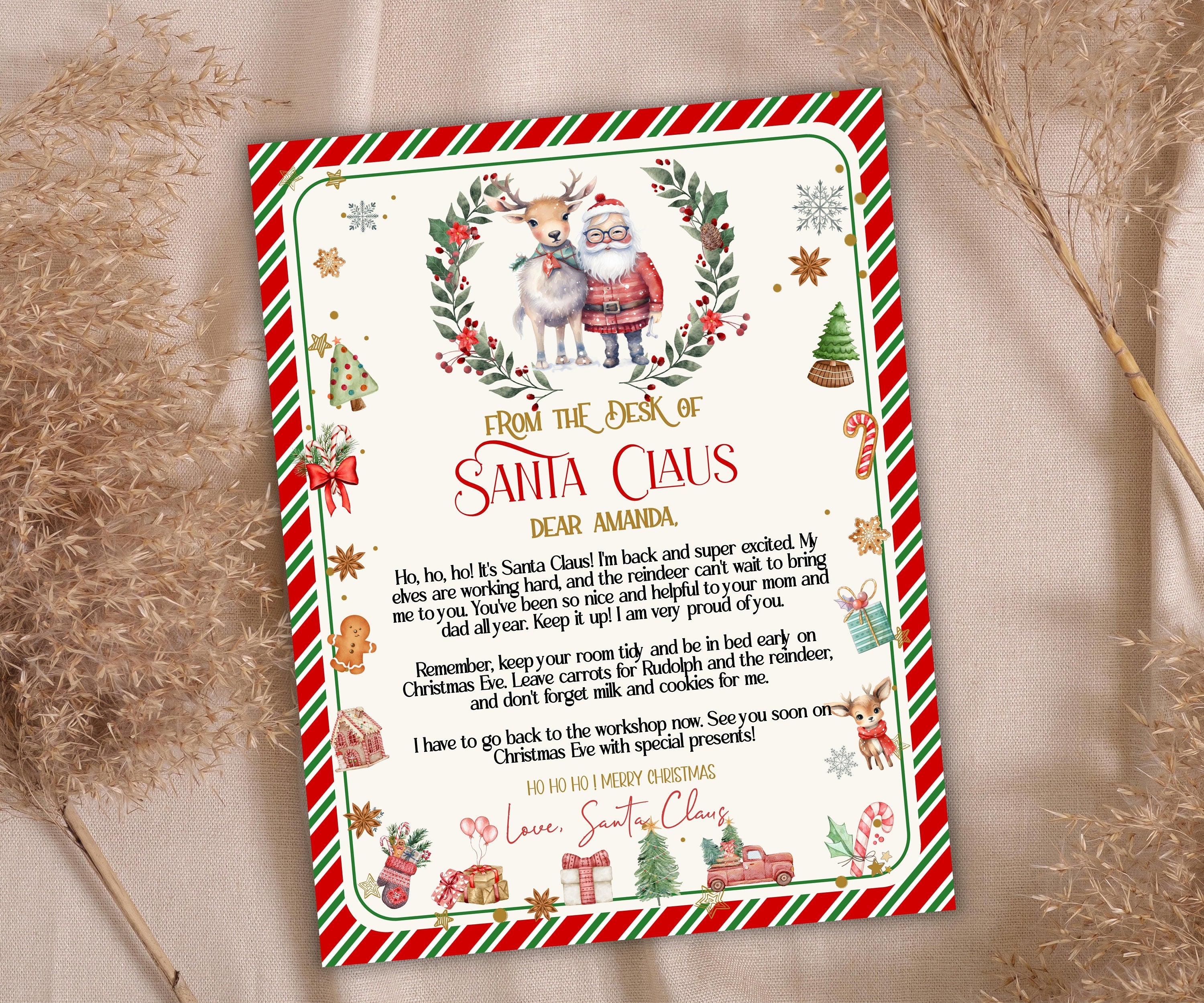 Nice List Certificate | Letter From The North Pole | Editable Letter From Santa | Reindeer Food | Personalized Santa Letter | Gift For Kids-Christmas -TheHustlingCatLady-Party Games