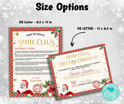 Santa Claus Letter, Editable Santa List, Official Nice List, Kids xmas activities, Santa letter Package, Holiday Printables, Santa Letter-Christmas -TheHustlingCatLady-Party Games