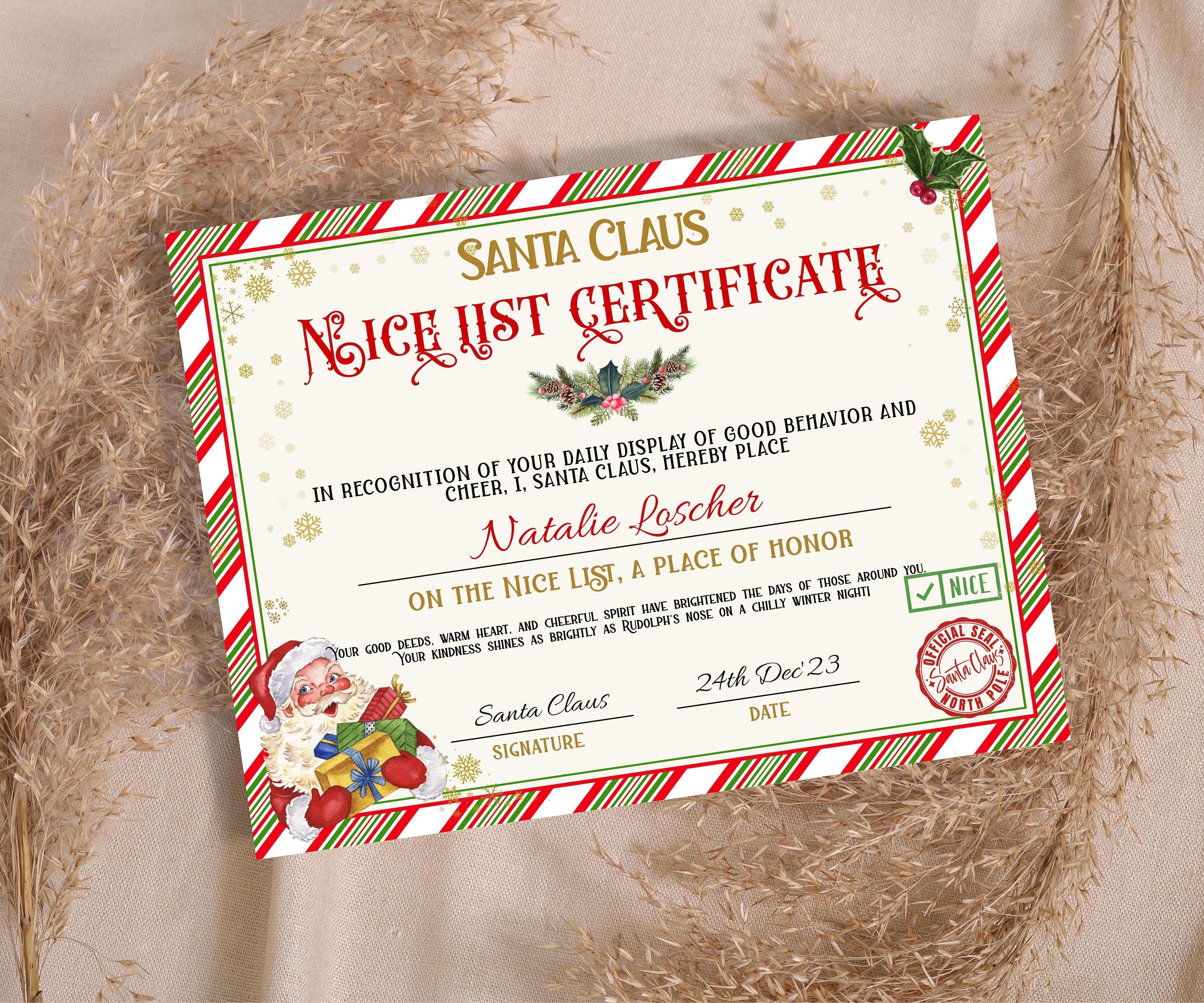 Personalized Letters From Santa | Editable Letters From Santa | Santa Letter Certificate | Letter From Santa Claus | Custom Santa Letter-Christmas -TheHustlingCatLady-Party Games