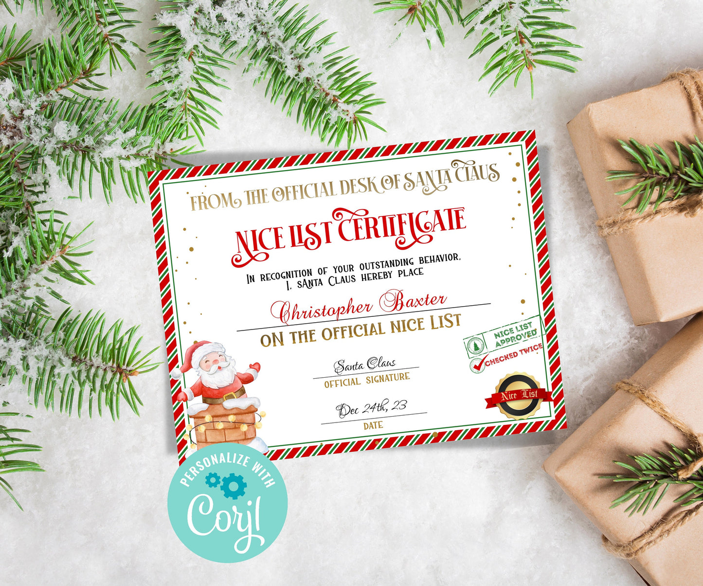 North Pole Mail, Nice Certificate, Official Santa Mail, Christmas Eve Box, Nice List Certificate, Custom Santa Letter, Santa Claus Letter-Christmas -TheHustlingCatLady-Party Games