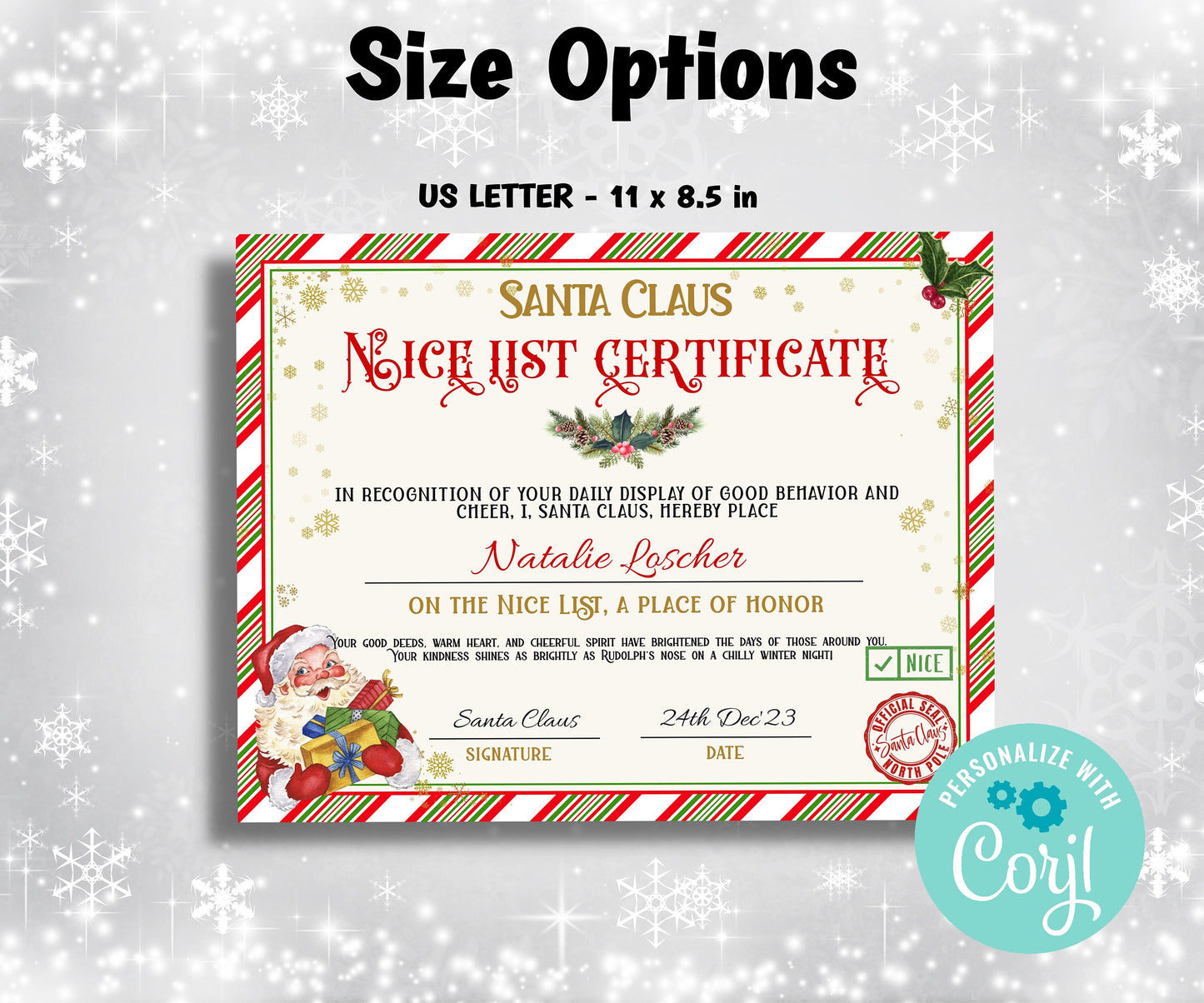 Personalized santa, Santa Certificate, Santa Nice List, Christmas Letter, Editable Template, From the desk of, Christmas Eve Box, Santa Mail-Christmas -TheHustlingCatLady-Party Games