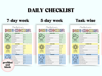 Daily Checklist | Command Center | School Routine | Behavior Chart | Reward Chart | Daily Task List | Editable Pdf | Screen Time