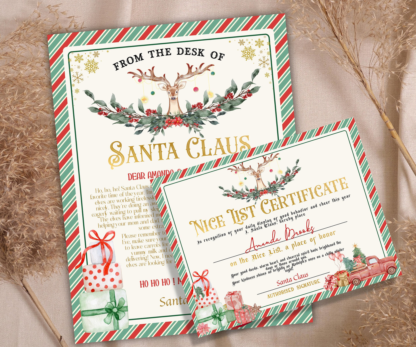 Editable Santa Letter | Official Santa Mail | Stocking Stuffer | Handwritten I letter I North Pole Mail Edit in Corjl I Custom Santa Letter-Christmas -TheHustlingCatLady-Party Games