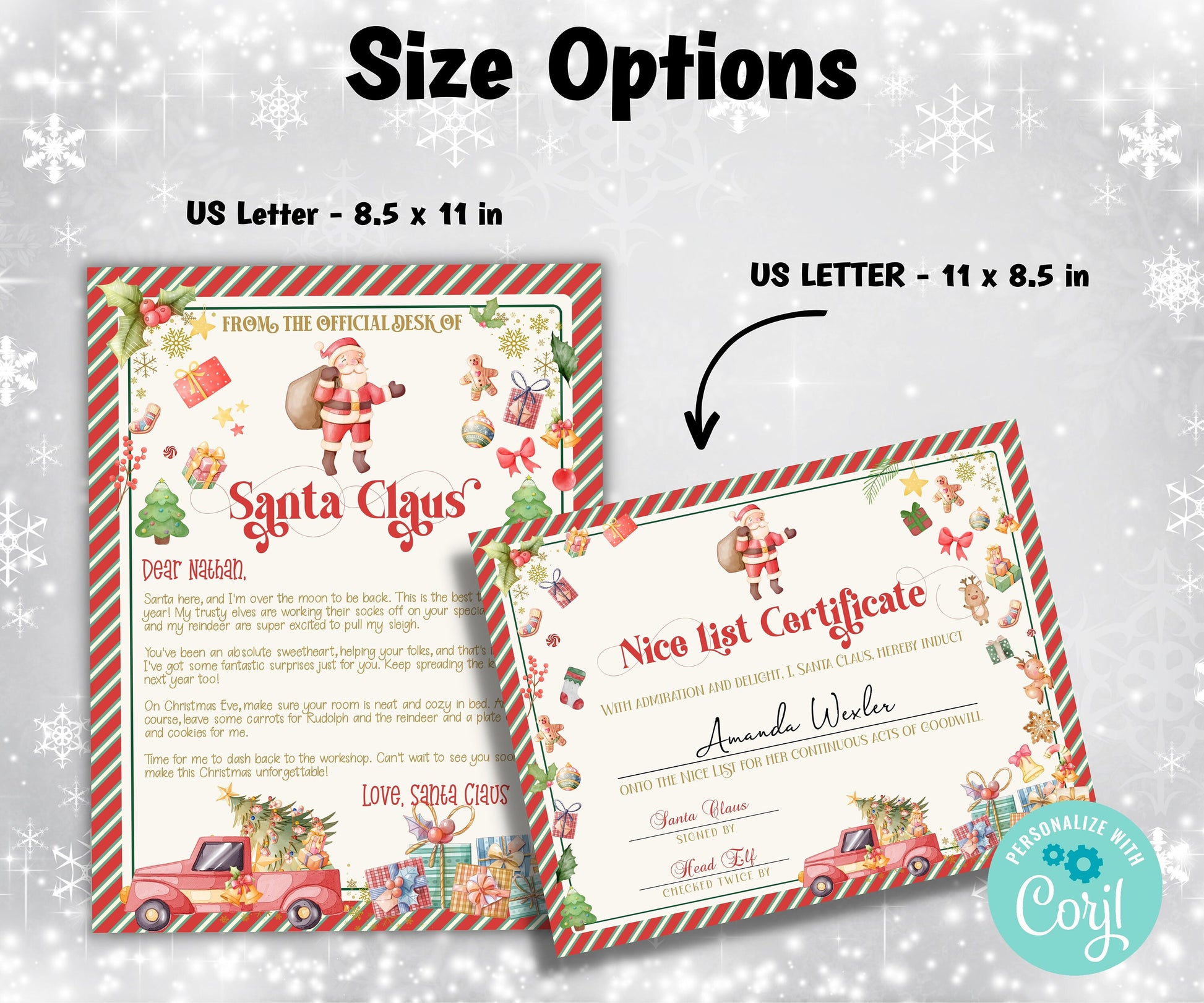 Editable Letters From Santa | Santa Letter Certificate | Letter From Santa Claus | Custom Santa Letter I Personalized Letters From Santa |-Christmas -TheHustlingCatLady-Party Games