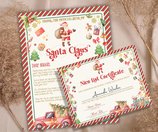 Editable Letters From Santa | Santa Letter Certificate | Letter From Santa Claus | Custom Santa Letter I Personalized Letters From Santa |-Christmas -TheHustlingCatLady-Party Games