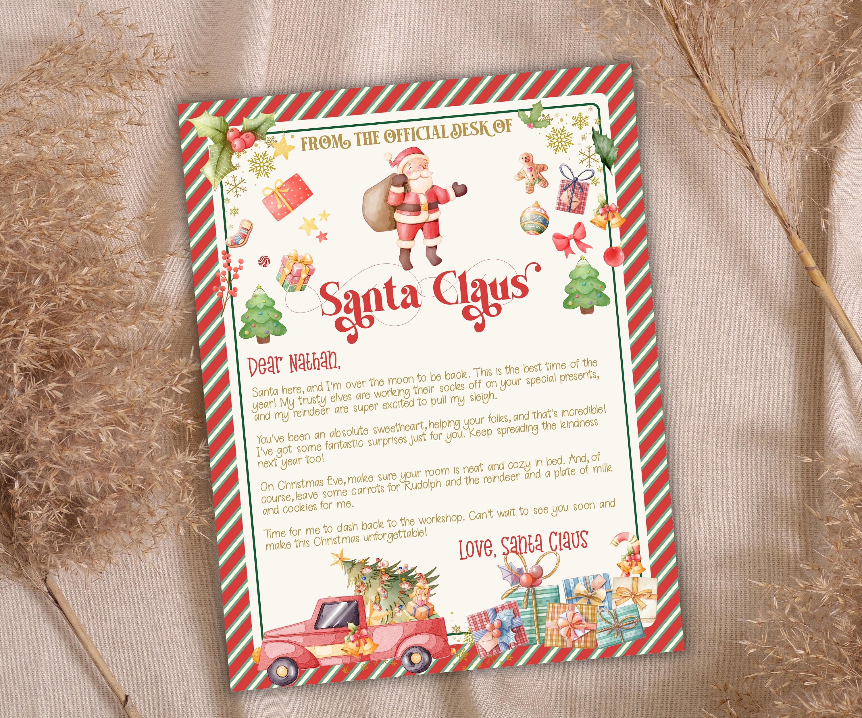 Editable Letters From Santa | Santa Letter Certificate | Letter From Santa Claus | Custom Santa Letter I Personalized Letters From Santa |-Christmas -TheHustlingCatLady-Party Games