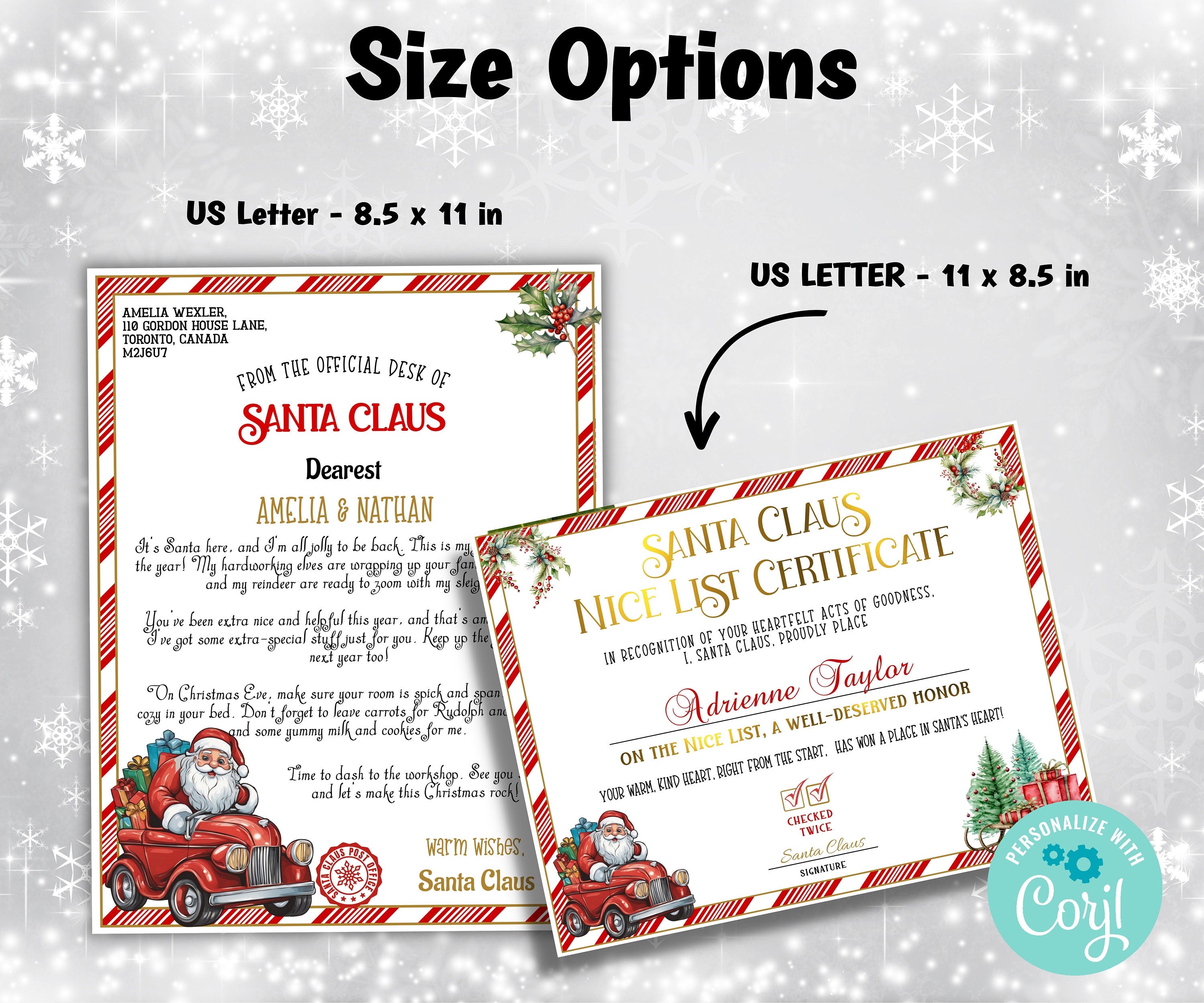 Holiday Personalized Letters From Santa | Santa Claus Letter | North Pole Letter | Christmas Letter | Editable Santa Letter I santa letter-Christmas -TheHustlingCatLady-Party Games