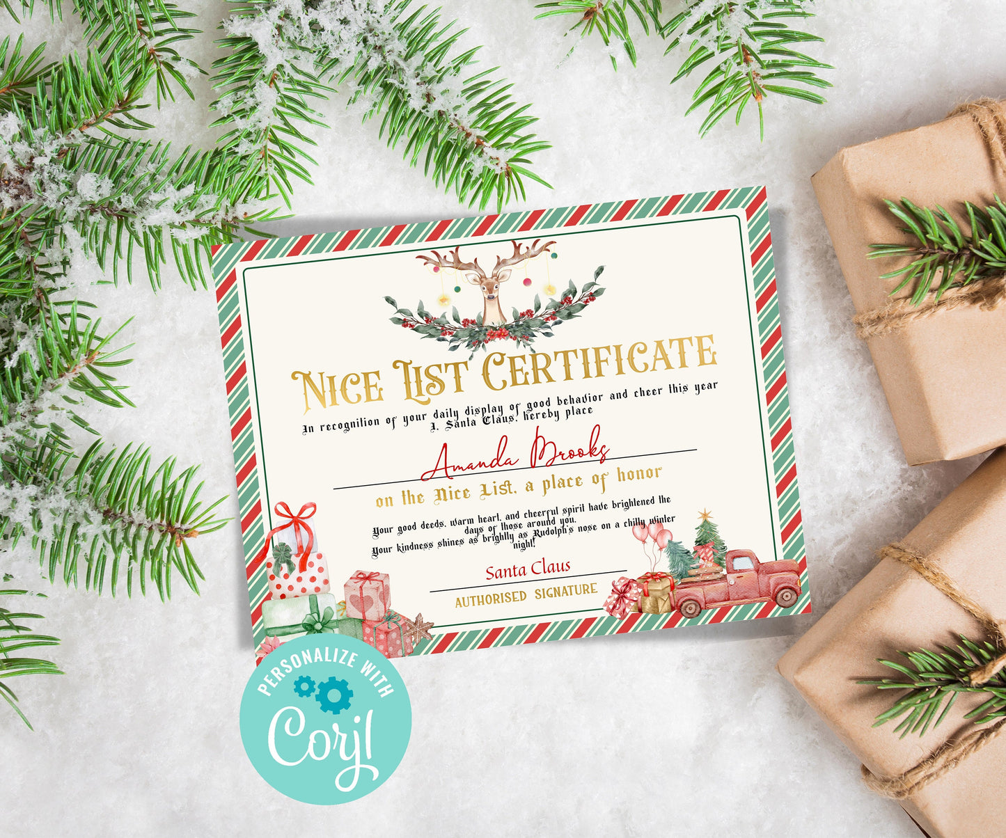 Custom Nice List Certificate, Santa letter Package, Kids xmas activities, Official Nice List, Editable Santa List, Santa Claus Letter,-Christmas -TheHustlingCatLady-Party Games