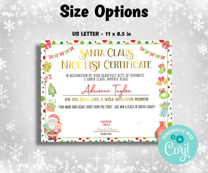 Custom Nice List Certificate, Santa letter Package, Kids xmas activities, Official Nice List, Editable Santa List, Santa Claus Letter-Christmas -TheHustlingCatLady-Party Games