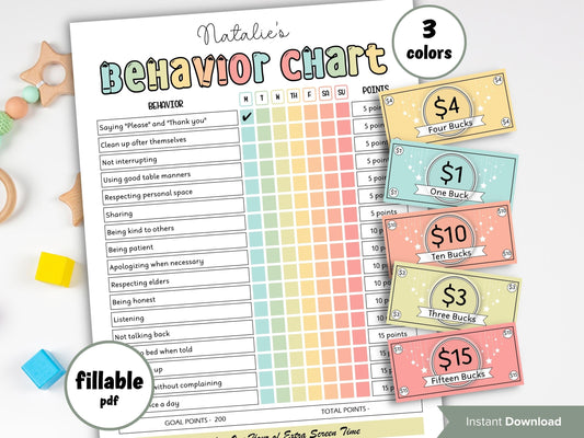 Good Behavior Tracking | Behavior Chart Kids | Kids Behavior Tracker Bundle For Kids | Reward Chart | Token Jar System | Consequence Chart