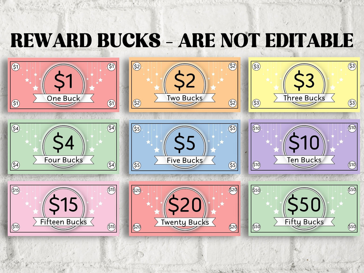 Mom Bucks | Reward Bucks | Allowance Play Money | Canva Link | Chore Bucks | Reward System For Kids | Editable Good Behavior Bucks | Kids