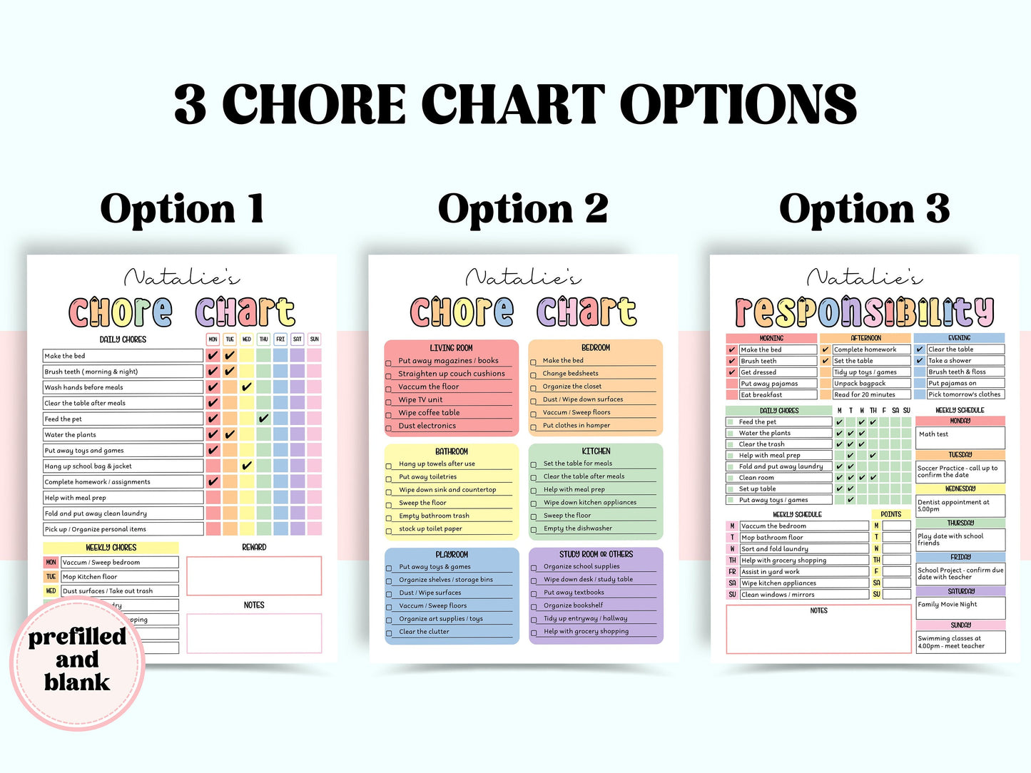 Daily Checklist | Command Center | School Routine | Behavior Chart | Reward Chart | Daily Task List | Editable Pdf | Screen Time