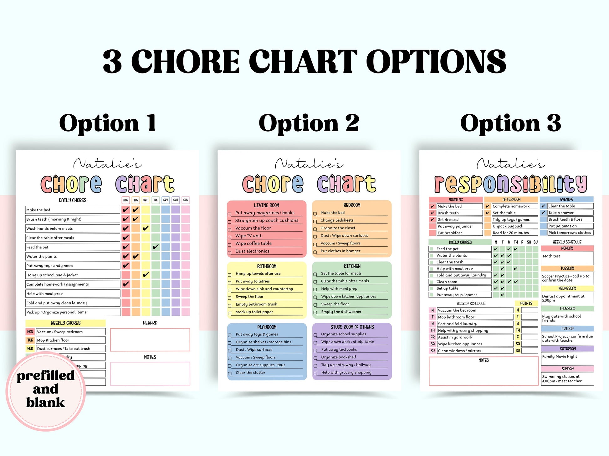 Daily Checklist | Command Center | School Routine | Behavior Chart | Reward Chart | Daily Task List | Editable Pdf | Screen Time