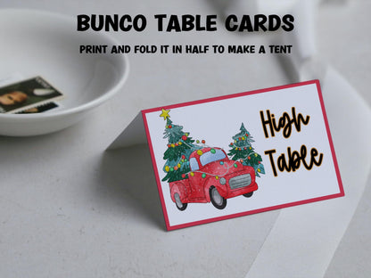 Printable Christmas Bunco Score Sheet | Christmas Bunco Set | Printable Bunco Template | | Happy Holidays I bunco score cards I Tally cards-Christmas -TheHustlingCatLady-Party Games