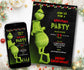 Christmas Party Invitation | Grinch Party Ideas | Grinch Christmas Invitation | Holiday Invitation | Canva Editable Template I merry grinch-Christmas -TheHustlingCatLady-Party Games