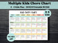 Chore Chart For Multiple kids | Behavior Chart | Kids Daily Tasks | Editable Family Planner Printable | Weekly Family Schedule I 3 kids