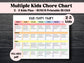 Chore Chart | Behavior Chart | Daily Checklist | Kids Teens Weekly & Daily Tasks | Weekly Household | Family Calendar | Screen Time