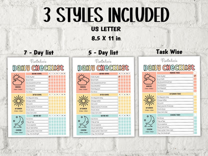 Daily Checklist | Yearly Cleaning Checklist | School Routine | Kids Daily Tasks | Responsibility Chart | Weekly Task Planner Template