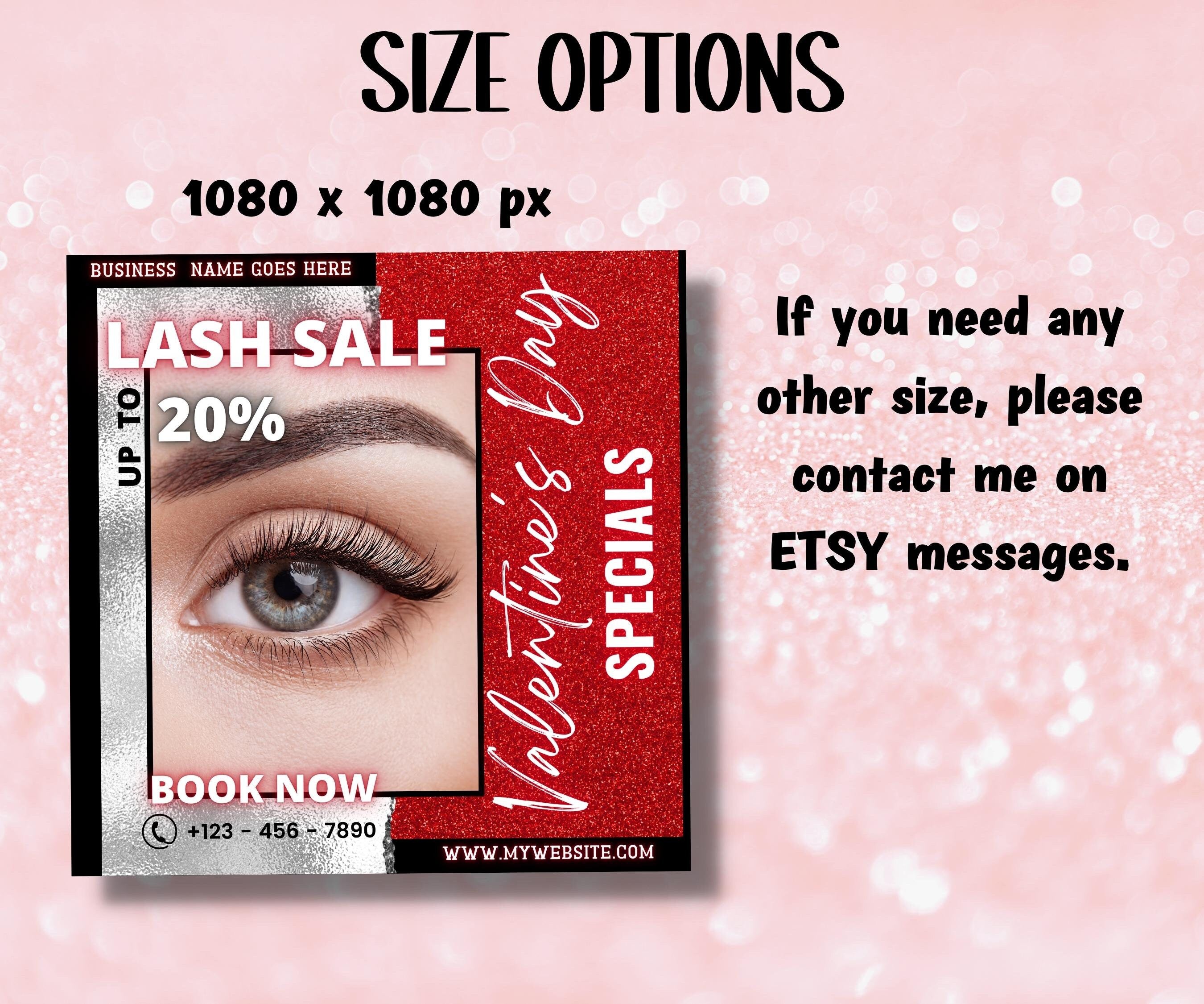 Hair Flyer | Sale Flyer | Diy Lash Extensions Flyer | Instagram Template | Valentines Day Makeup Flyer | Valentines Glam | Booking Flyer