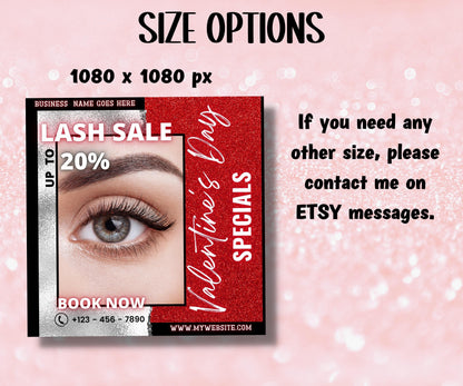 Hair Flyer | Sale Flyer | Diy Lash Extensions Flyer | Instagram Template | Valentines Day Makeup Flyer | Valentines Glam | Booking Flyer