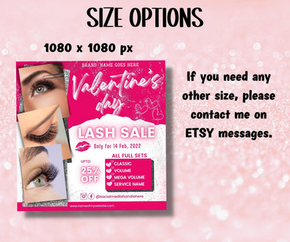 Beauty Flyer I Instagram Flyer I Hair Flyer | Valentines Day Lash Sale Flyer| Diy Lash Extensions Flyer | Makeup Artist | Appointment Flyer