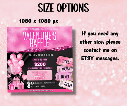 Valentines Giveaway Flyer | Like And Share | Diy Valentines Flyer | Instagram Raffle | Social Media Template | Social Media Giveaway Raffle