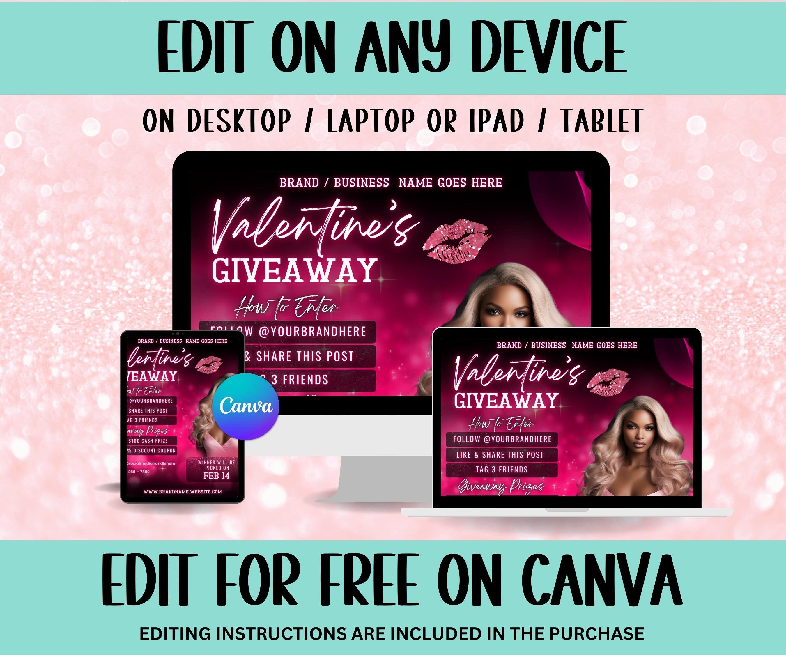 Enter To Win | Raffle Flyer | Valentines Day Prize I Valentines Giveaway Flyer | Valentines Dayraffle | Like And Share | Digital Giveaway