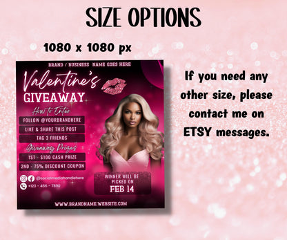 Enter To Win | Raffle Flyer | Valentines Day Prize I Valentines Giveaway Flyer | Valentines Dayraffle | Like And Share | Digital Giveaway