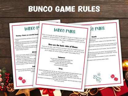 Printable Christmas Bunco Score Sheet | Christmas Bunco Set | Printable Bunco Template | | Happy Holidays I bunco score cards I Tally cards-Christmas -TheHustlingCatLady-Party Games