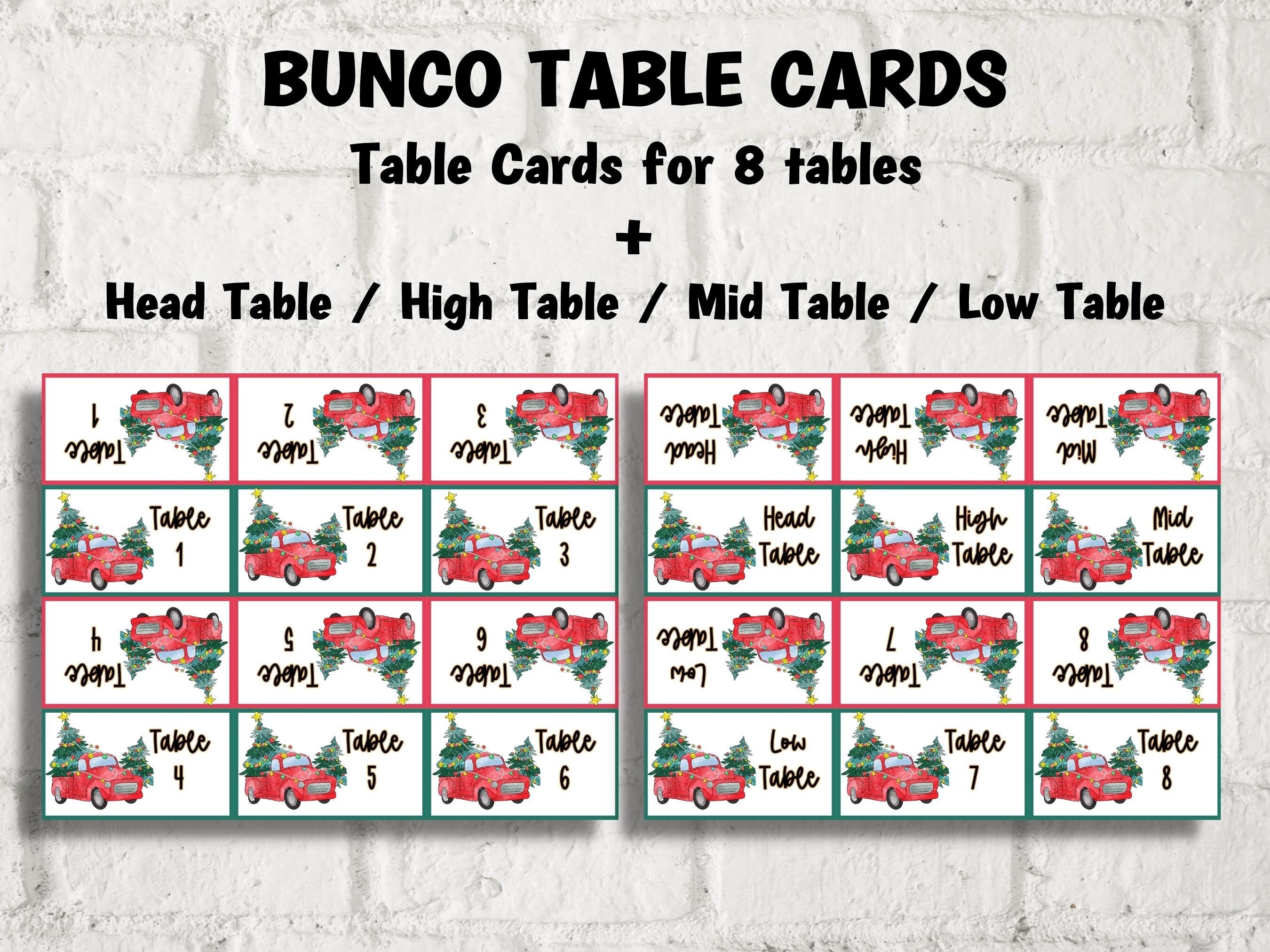 Printable Christmas Bunco Score Sheet | Christmas Bunco Set | Printable Bunco Template | | Happy Holidays I bunco score cards I Tally cards-Christmas -TheHustlingCatLady-Party Games