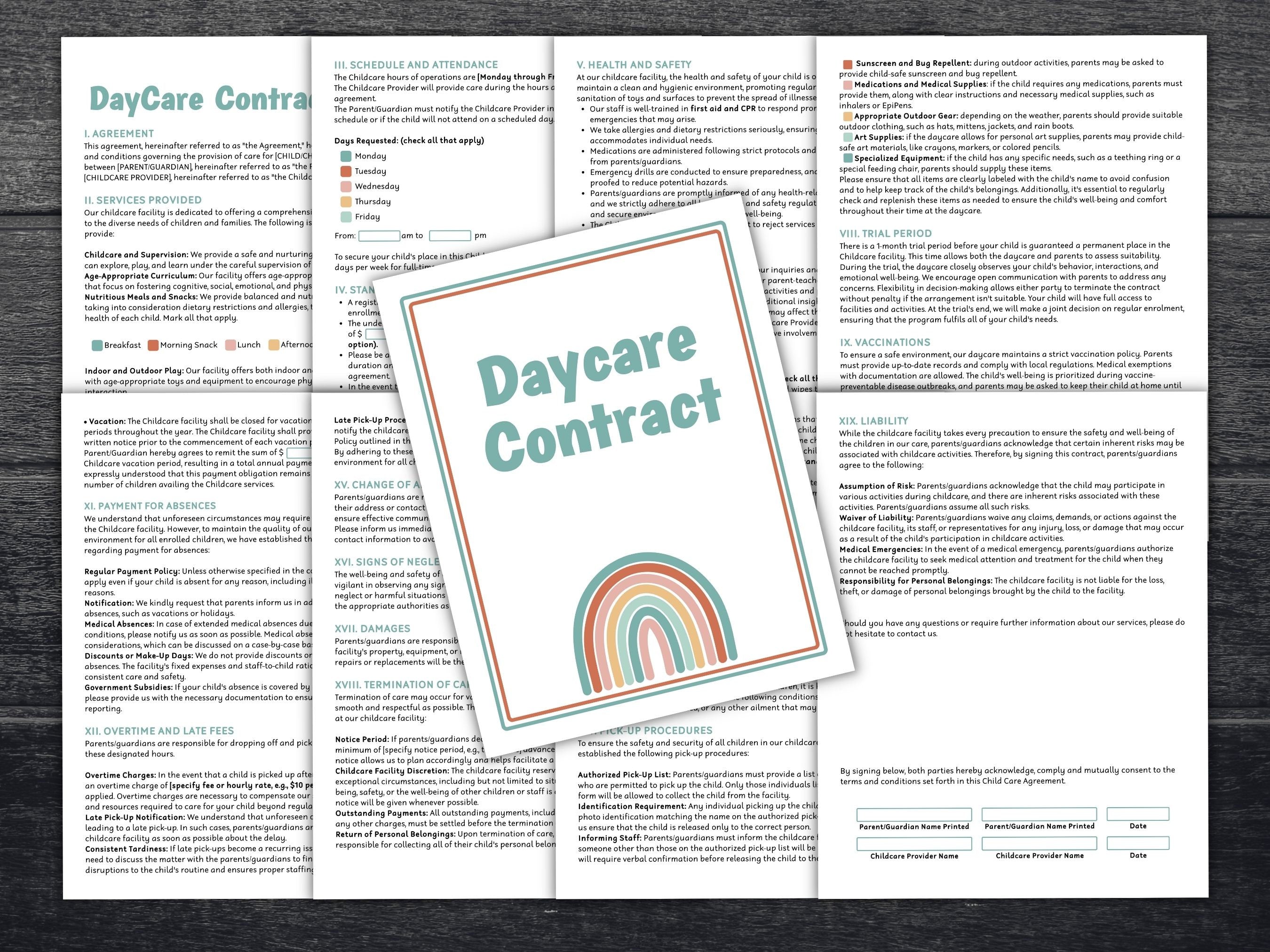 Daycare Starter Kit, Forms Bundle, Childcare forms, Inhome daycare paperwork, preschool forms, daycare handbook, opening a daycare, provider