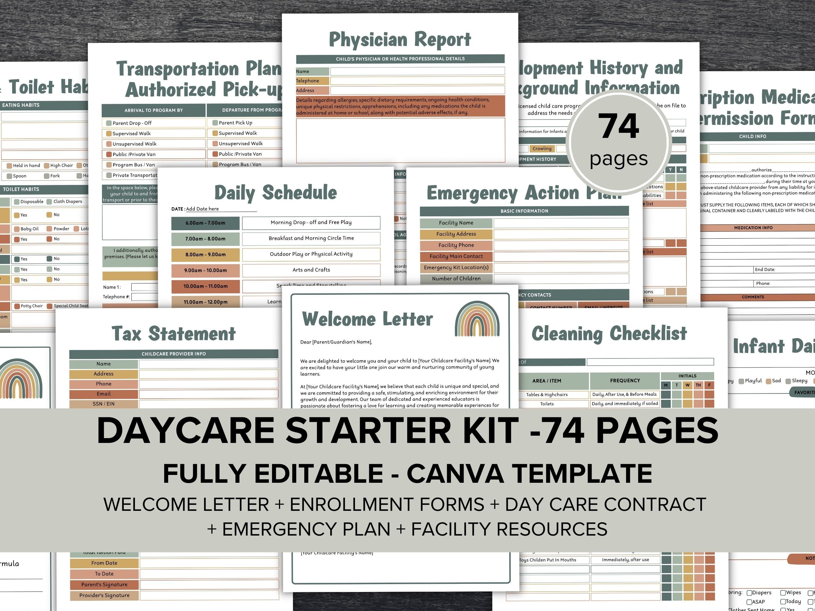 Childcare forms, Daycare Handbook, Opening a Daycare, Daycare Starter Kit, Forms Bundle, Inhome daycare paperwork, preschool forms, provider