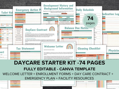 Daycare Starter Kit, Forms Bundle, Childcare forms, Inhome daycare paperwork, preschool forms, daycare handbook, opening a daycare, provider