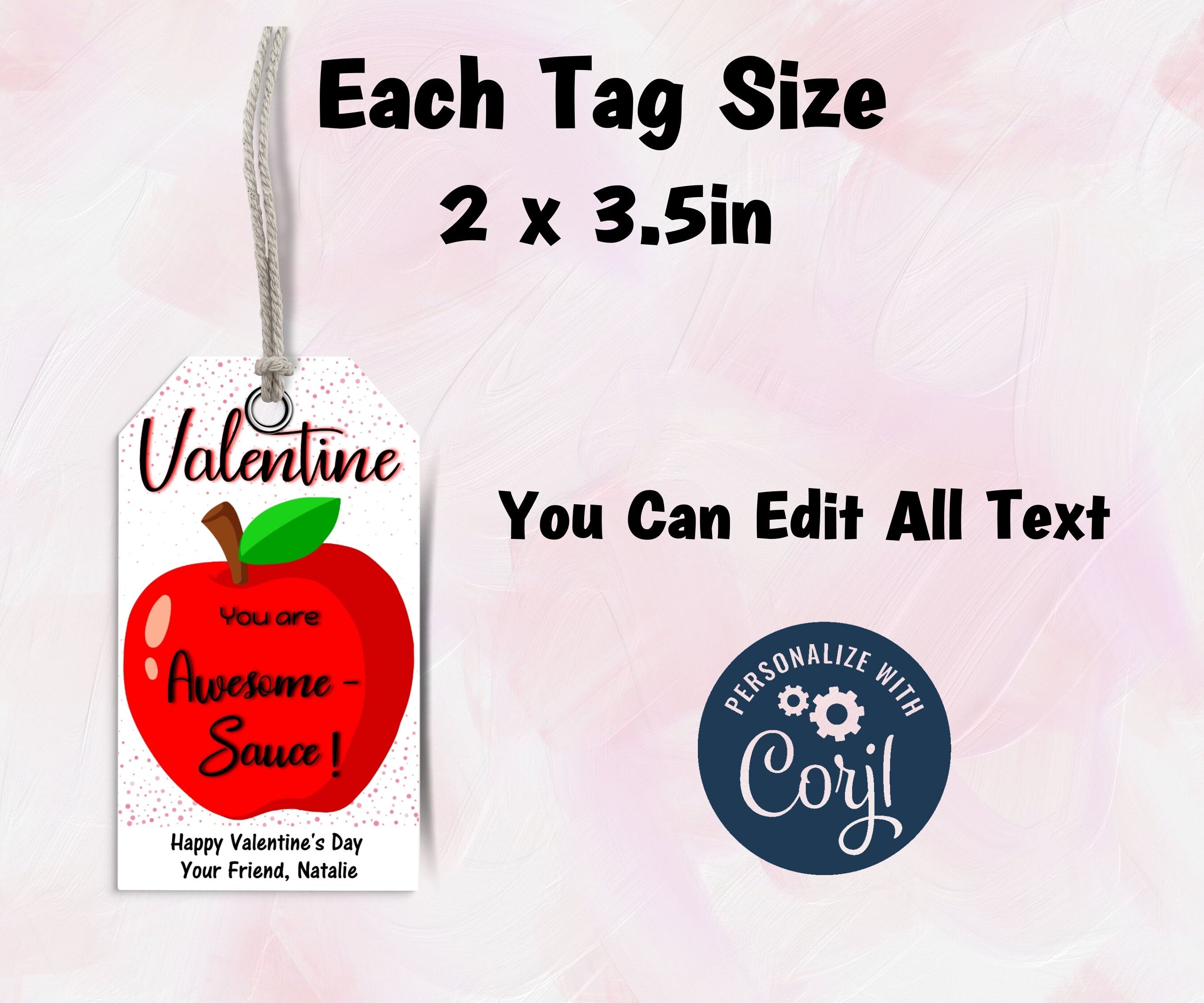 Valentines Classroom | Apple Sauce | Toddler Valentines | Applesauce Valentine Printable | Awesome Sauce Valentines Day Stickers I teachers