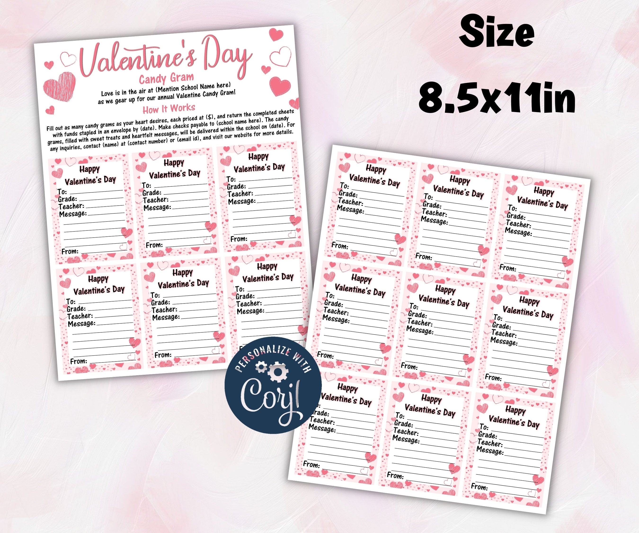 Valentine'S Day Candy Fundraiser | Church School Pto Pta FlyerI Valentine Fundraiser I Fundraiser Flyer I Editable Template I Classroom gram