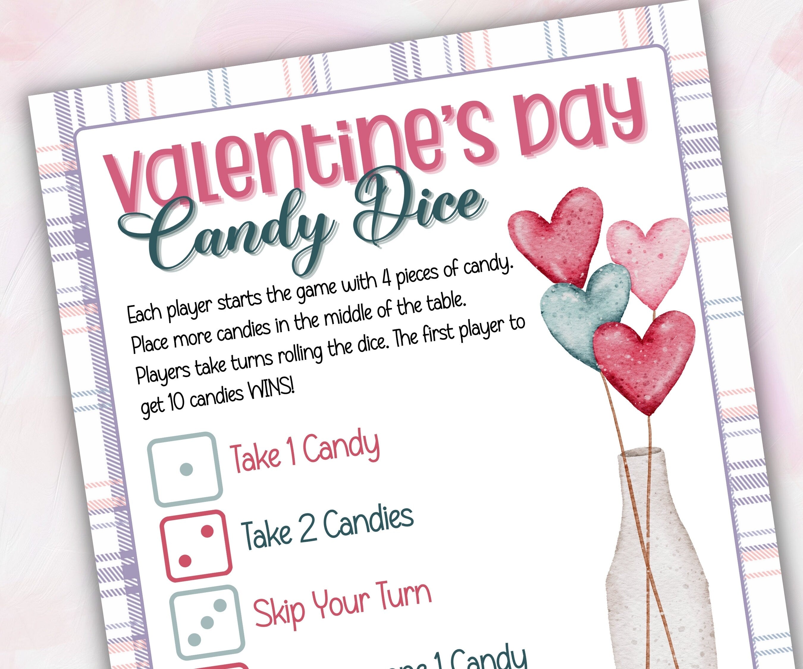 Valentine Heart Game | Candy Free | Valentine's Day | Valentine'S Activity For Kids | Valentine Day Activity I Candy Jar Dice Game