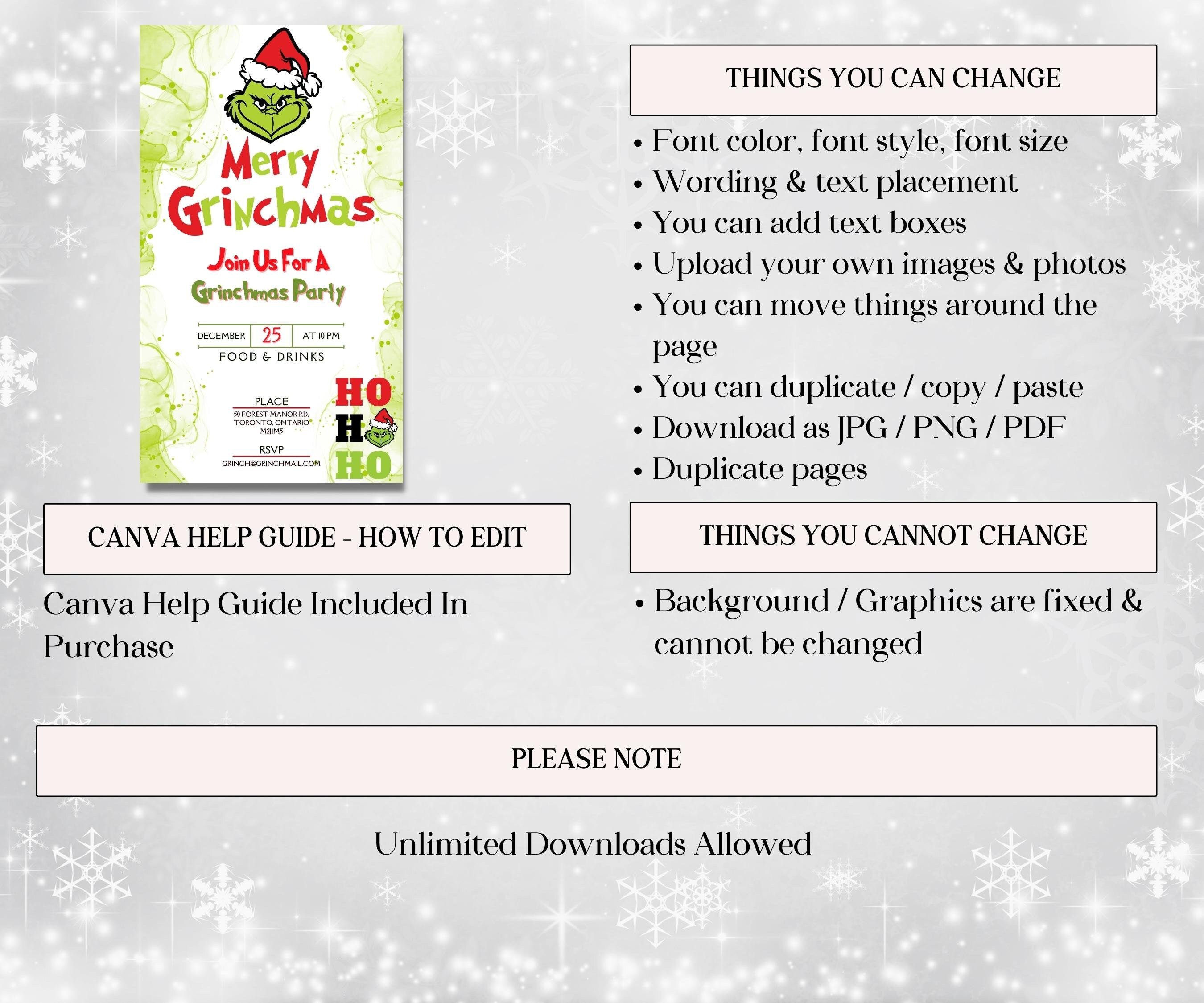 Digital Funny Grinchmas Invitation I Christmas Invite | Grinchmas Party | Editable Christmas Party Invitation | Grinch Party Invitation I-Christmas -TheHustlingCatLady-Party Games