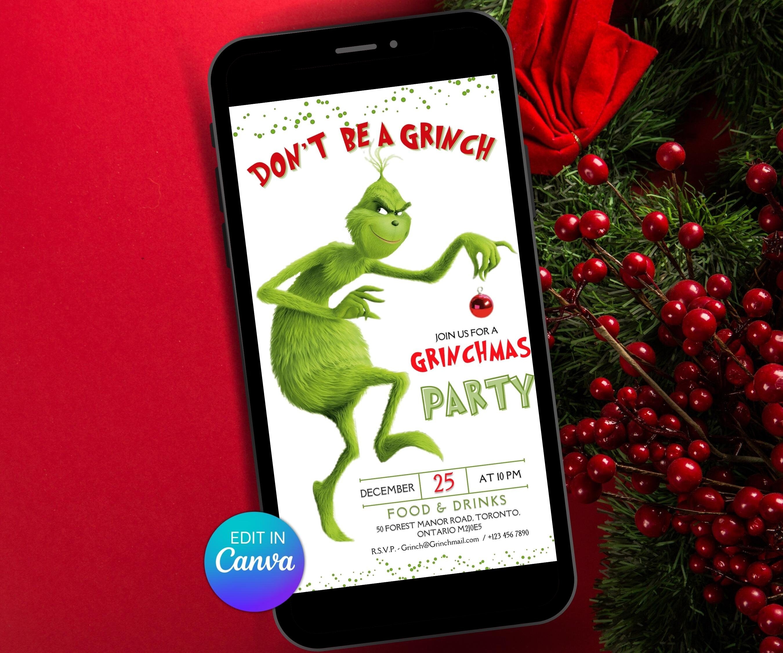 Grinchmas Party | Grinch Party Ideas I Digital Funny Grinchmas Invitation I Christmas Invite | Grinchmas Party | Editable Grinchmas Invite-Christmas -TheHustlingCatLady-Party Games