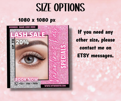 Booking Flyer | Appointment Flyer | Flyer Template | Edit In Canva | Valentines Flyer | Eyelash Extension Services Flyer | Lash Flyer I Edit