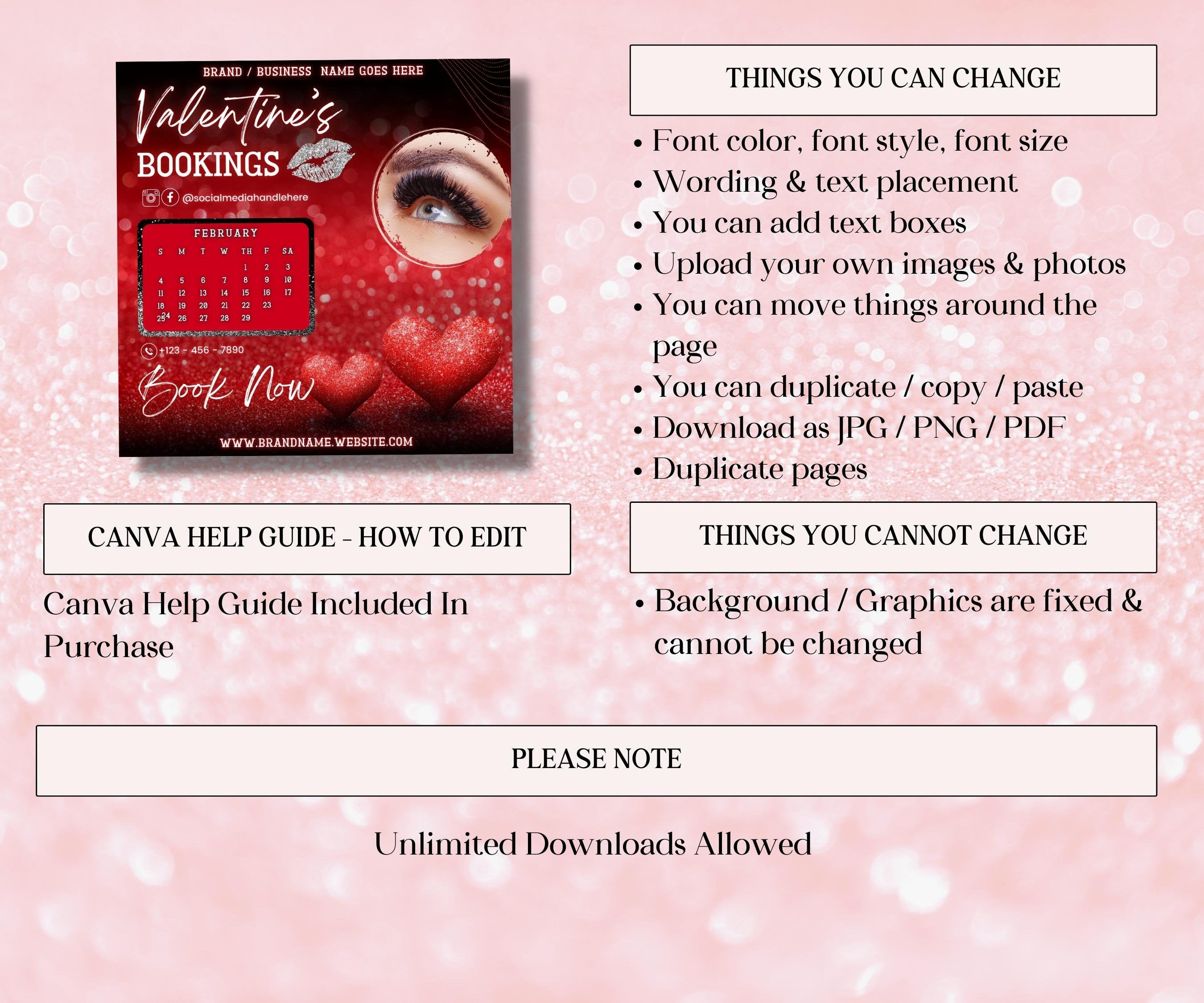 Instagram Flyer I Hair Flyer | Beauty Flyer | Valentines Day Lash Sale Flyer| Diy Lash Extensions Flyer | Makeup Artist | Appointment Flyer