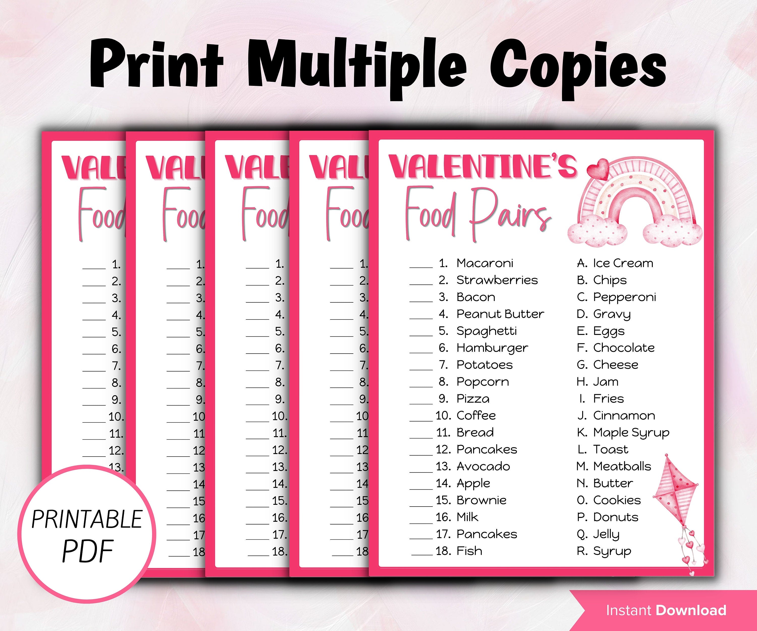 Valentine'S Party Games | Valentines Activity | Valentines Party Game | Valentines Day Game | Valentine'S Day Food Pairs Game I School VDay