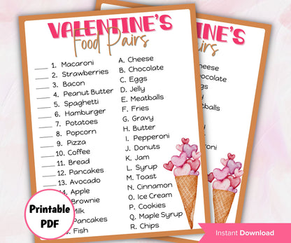 Valentine'S Party Games | Valentines Day Activity For Kids And Adults | Valentine'S Day Food Pairs Game | Valentines Day Game I School VDay